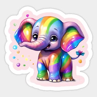 Rainbow baby elephant Sticker